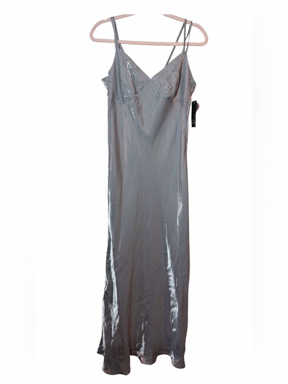 Sleek Silver Slip Dress